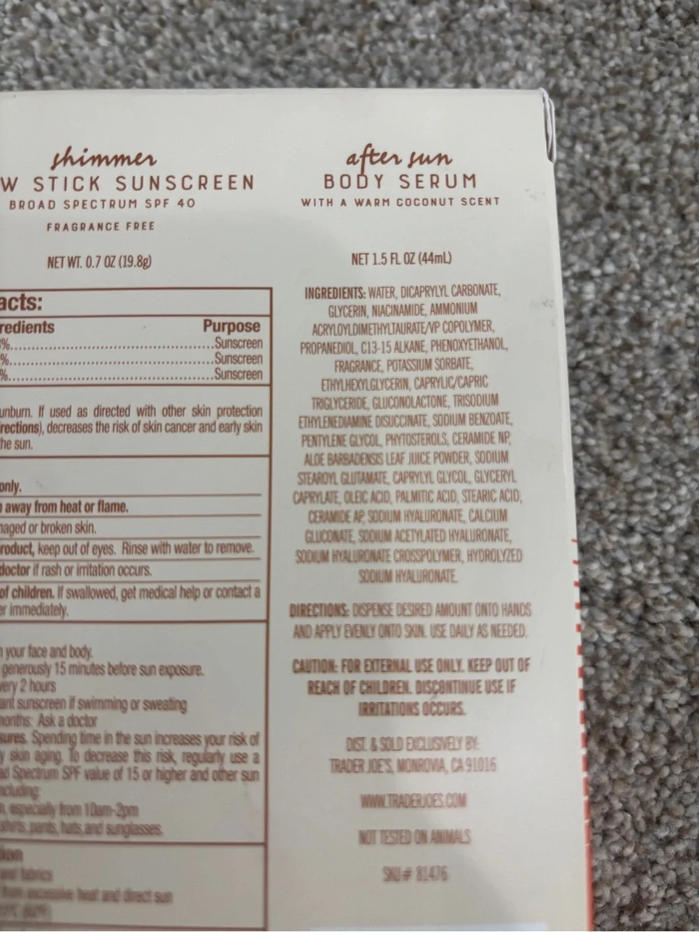 🆕 NWT Trader Joe’s Glow Anywhere Body Sun Care Set